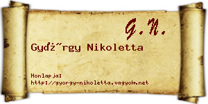 György Nikoletta névjegykártya